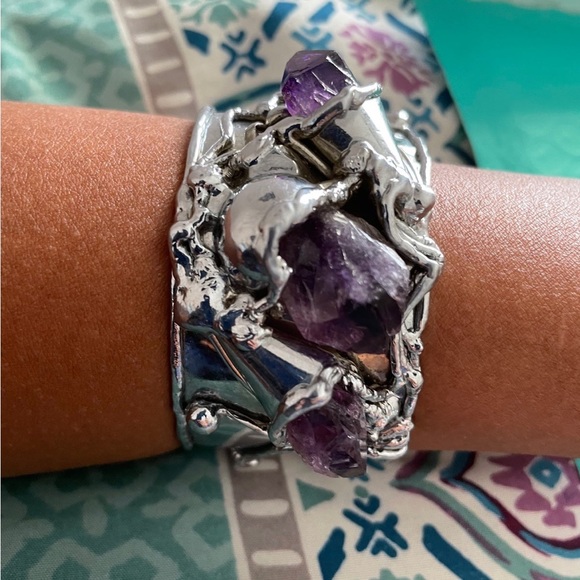 SOLD Amethyst Sterling Silver Bracelet Giant (Read description) - Picture 6 of 6